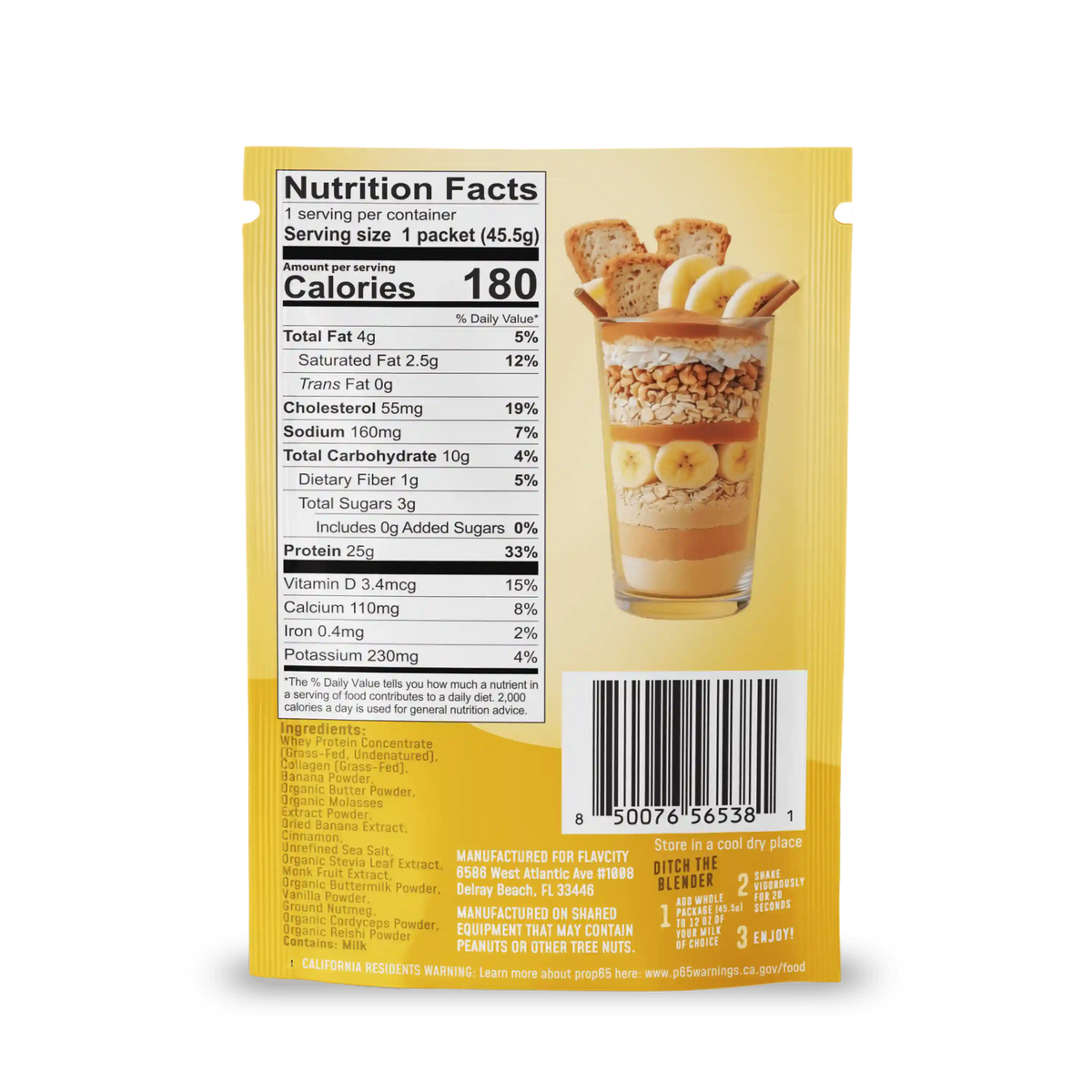 Banana Bread Protein Smoothies Packets