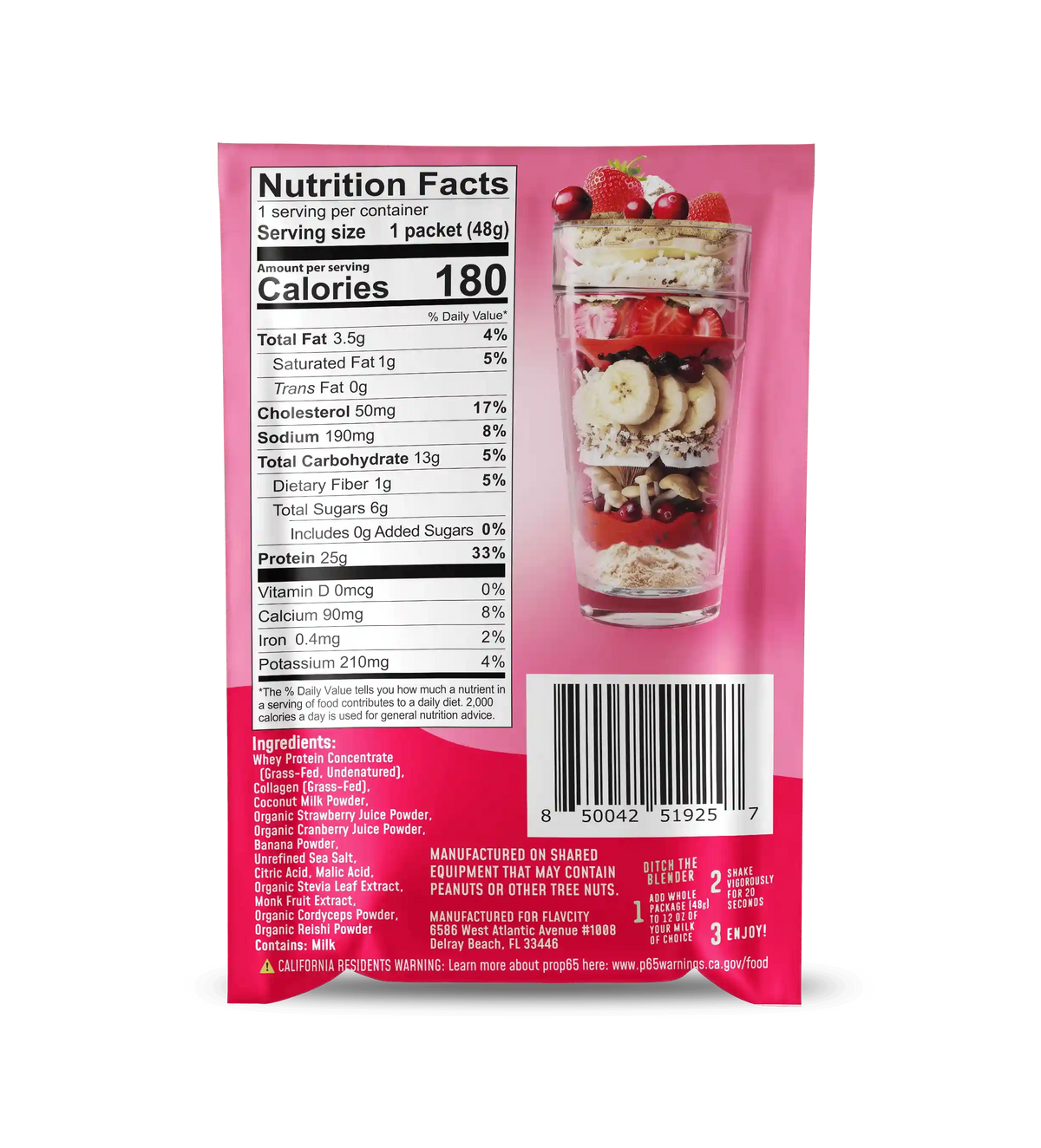 Berries & Cream Protein Smoothie Packets